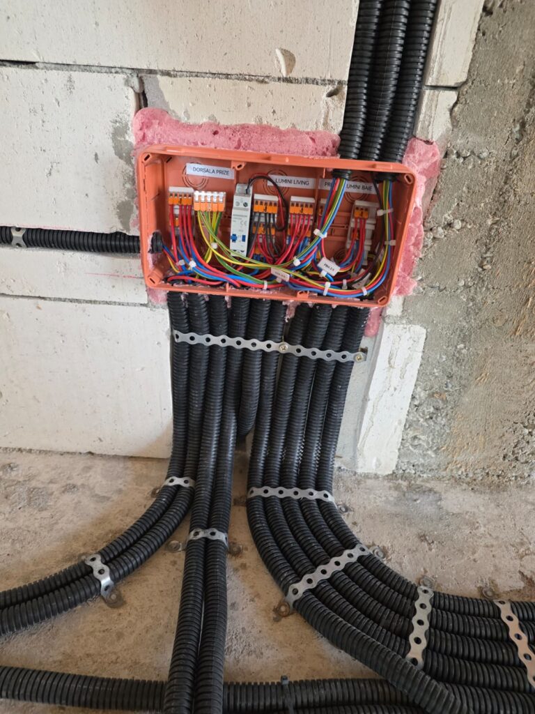 instalație electrică realizată profesional cu circuite etichetate și organizate în Craiova